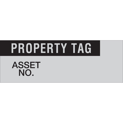 Property Tag Lbls Alum Foil BlK/Slv 25Pk