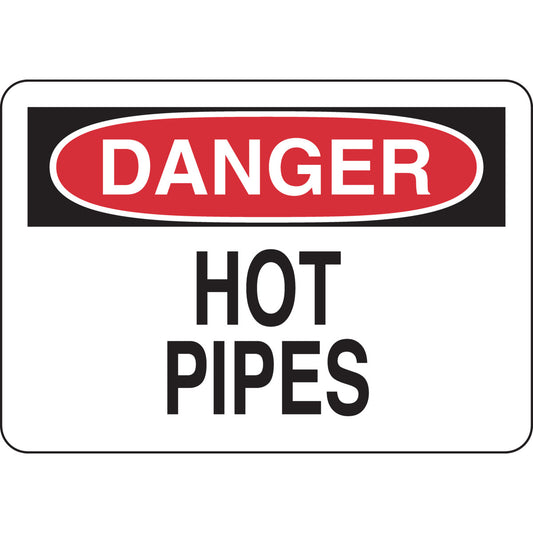 B302 7X10 BLK/RED/WHT DANGER HOT PIPES