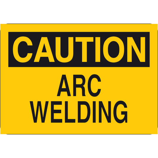 B401 7X10 BLK/YEL CAUTION ARC WELDING