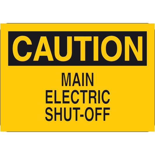 B302 7X10 BLK/YEL CAUTION MAIN ELECTRIC