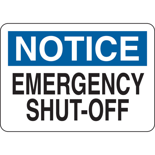 B302 7X10 BLK/BLU/WHT NOTICE EMERGENCY