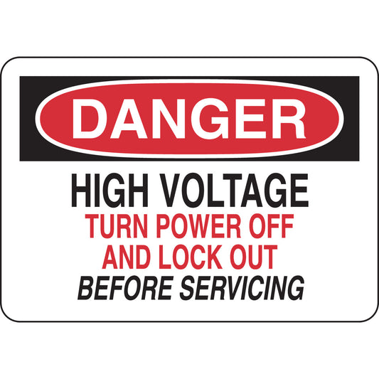 B555 7X10 BLK/RED/WHT DANGER HIGH VOLT