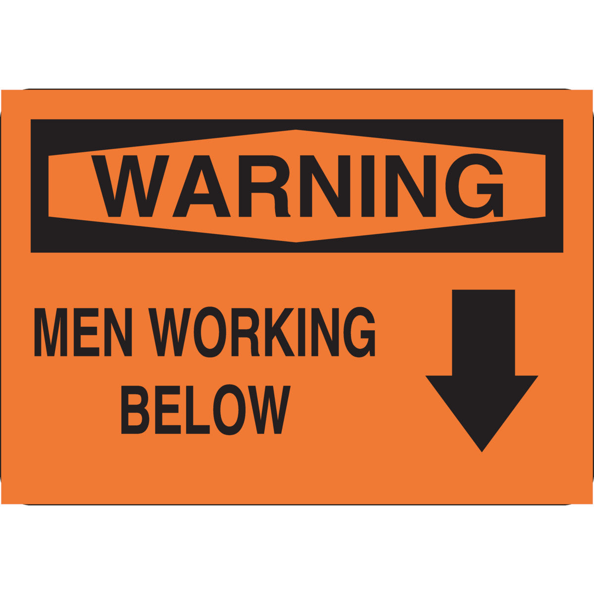 B302 7X10 BLK/ORG WARNING MEN WORKING