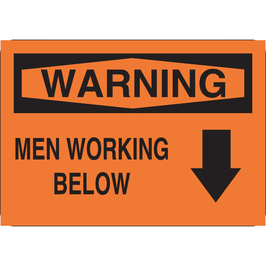 B302 7X10 BLK/ORG WARNING MEN WORKING