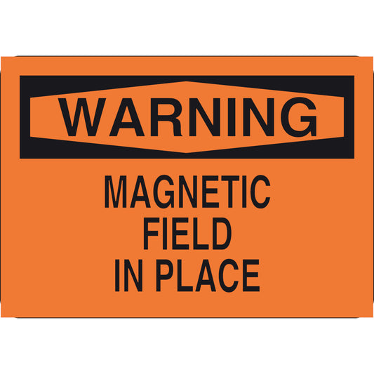 B302 7X10 BLK/ORG WARNING MAGNETIC