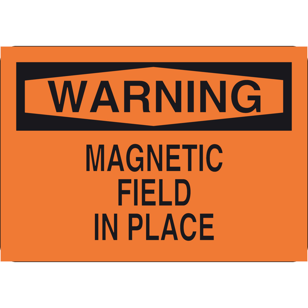 B401 7X10 BLK/ORG WARNING MAGNETIC