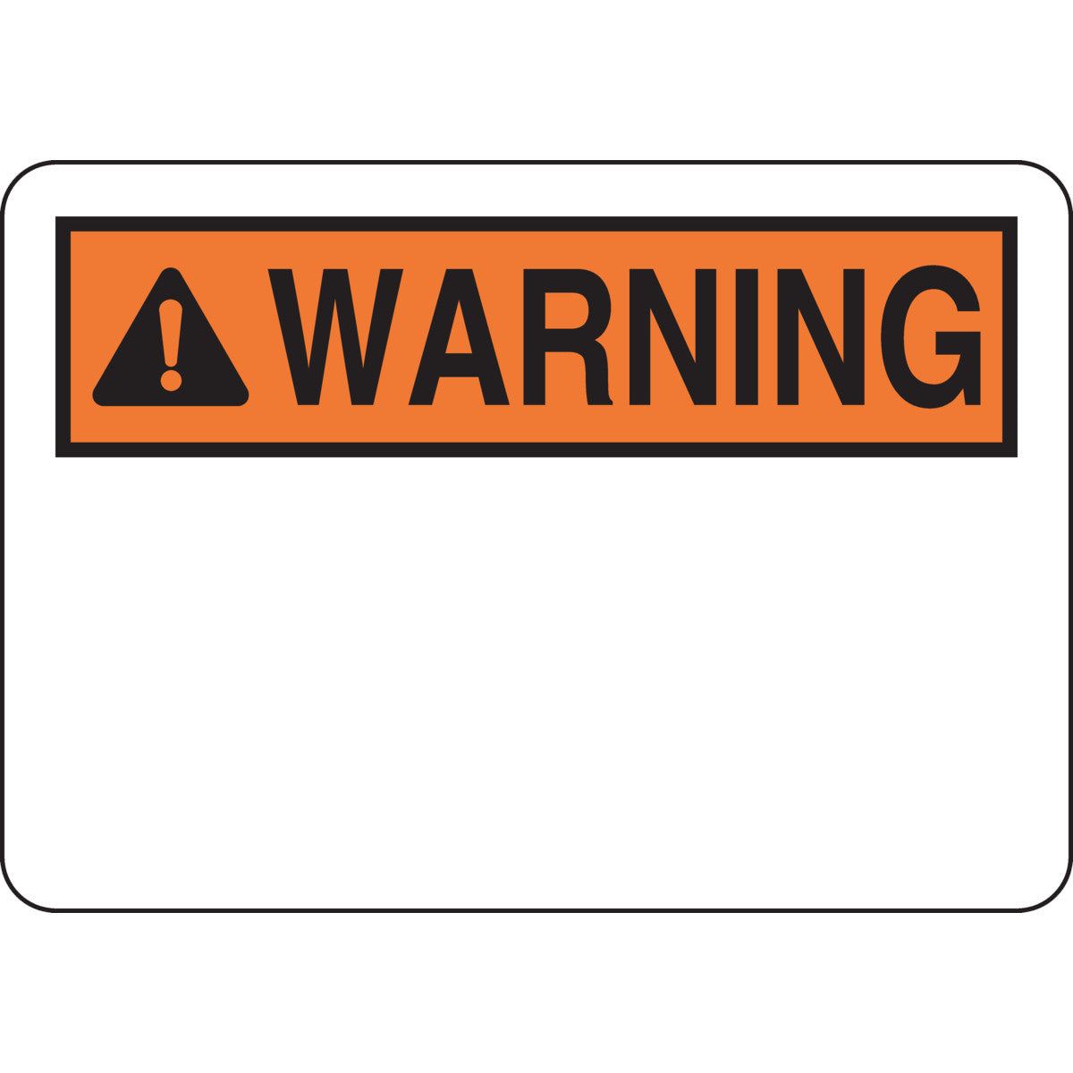 B555 7X10 BLK/ORG/WHT WARNING HEADER