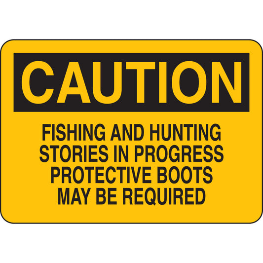 B401 7X10 BLK/YEL CAUTION FISHING