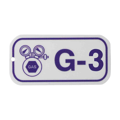 1.5"X3" ENERGY TAGS PRP/WHT,G-3, 5/PK