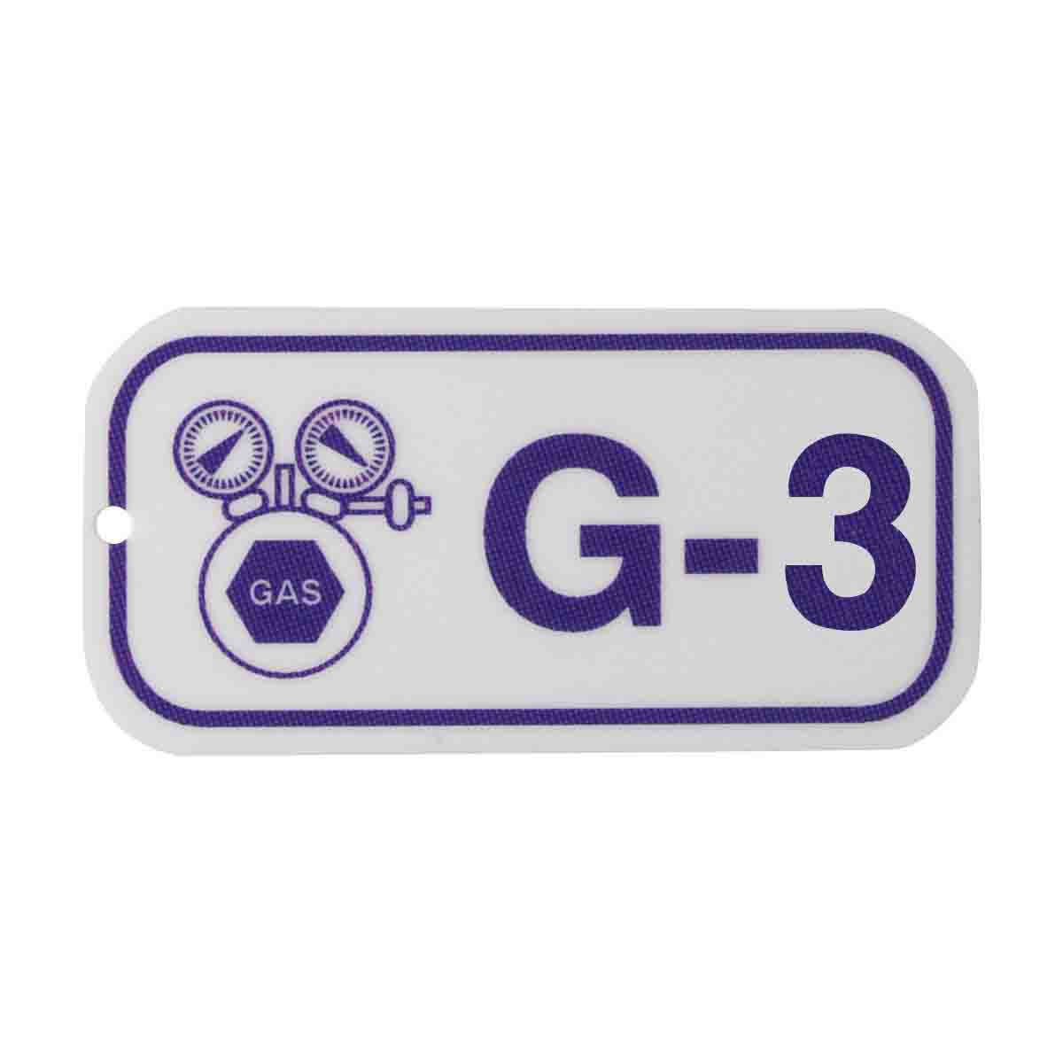 1.5"X3" ENERGY TAGS PRP/WHT,G-3, 25/PK