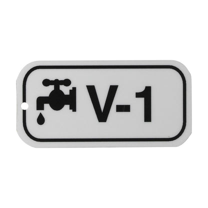 1.5"X3" ENERGY TAGS BLK/WHT,V-1, 5/PK
