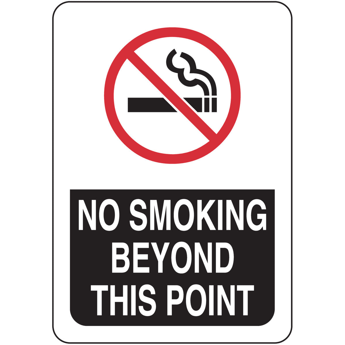 B401 10X7 BK,RD/WT NO SMOKING BEYOND....