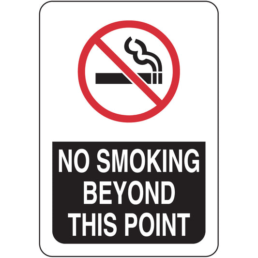 B401 10X7 BK,RD/WT NO SMOKING BEYOND....