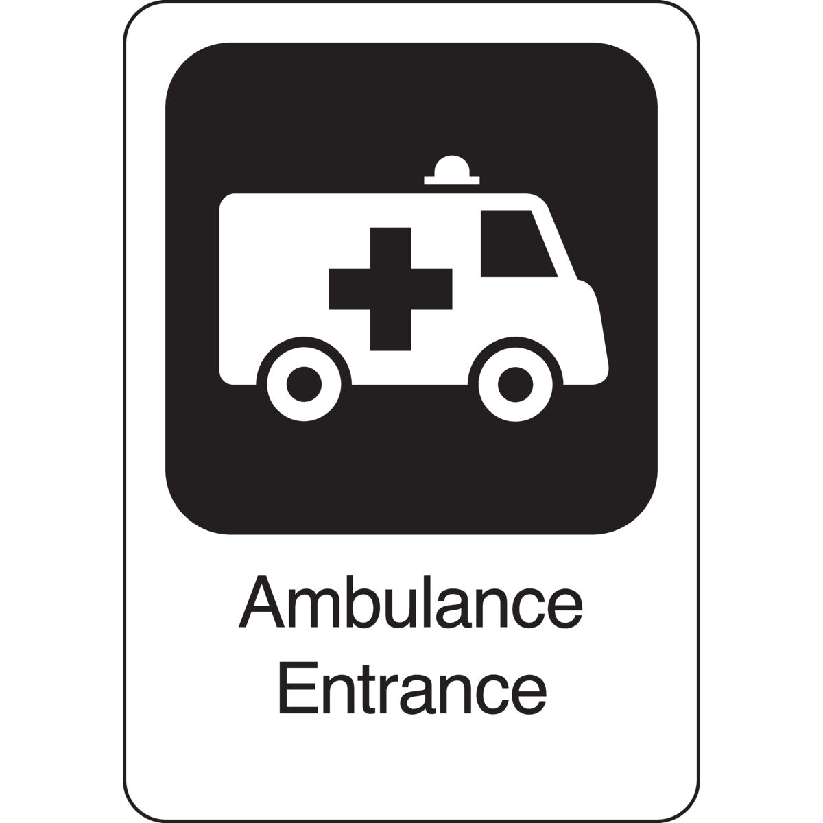 B401 AMBULANCE ENTR. 10"HX7"W PIC W/TEXT