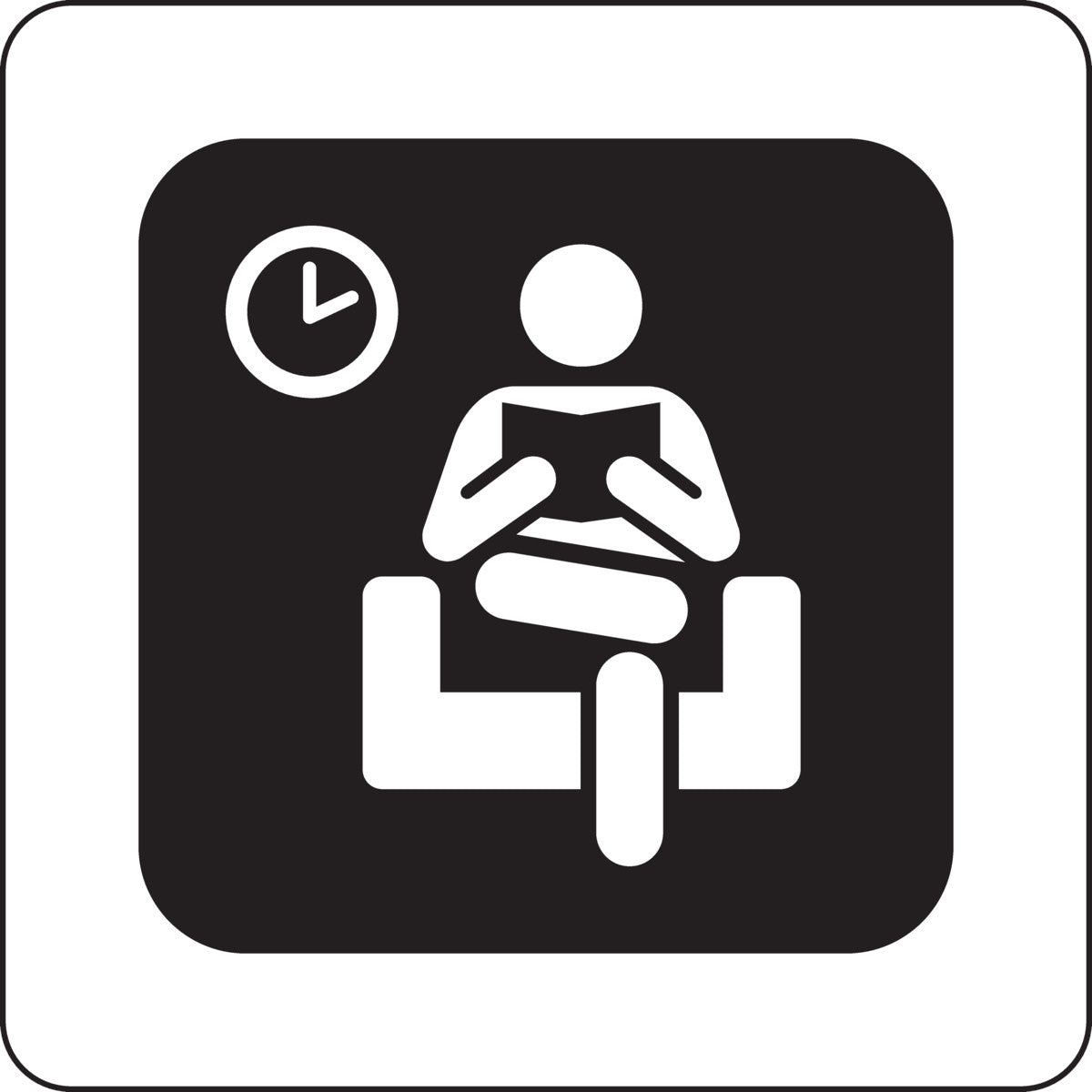 B401 WAITING AREA 10"HX7"W PICTO W/TEXT