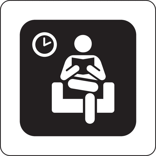 B401 WAITING AREA 10"HX7"W PICTO W/TEXT