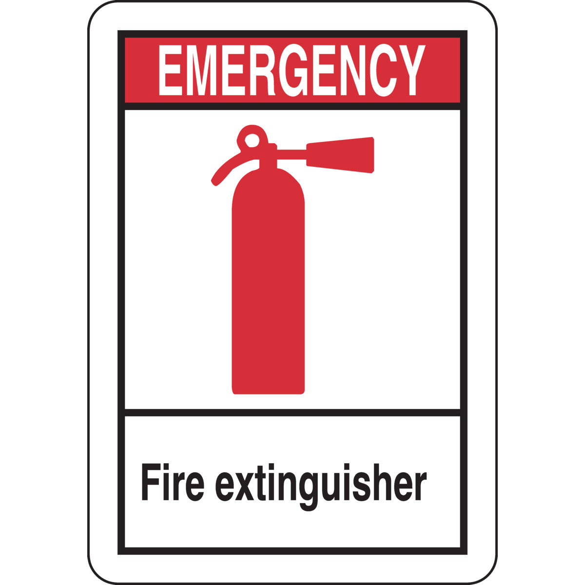 B946 14X10 BLK,RED/WHT FIRE SAFETY SIGN