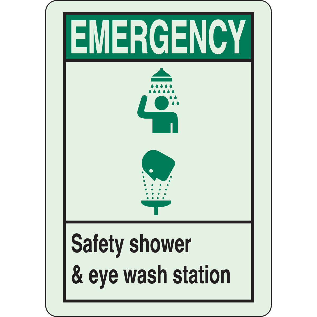 B347 10X14 BLK,GRN/WHT EM FIRST AID SIGN