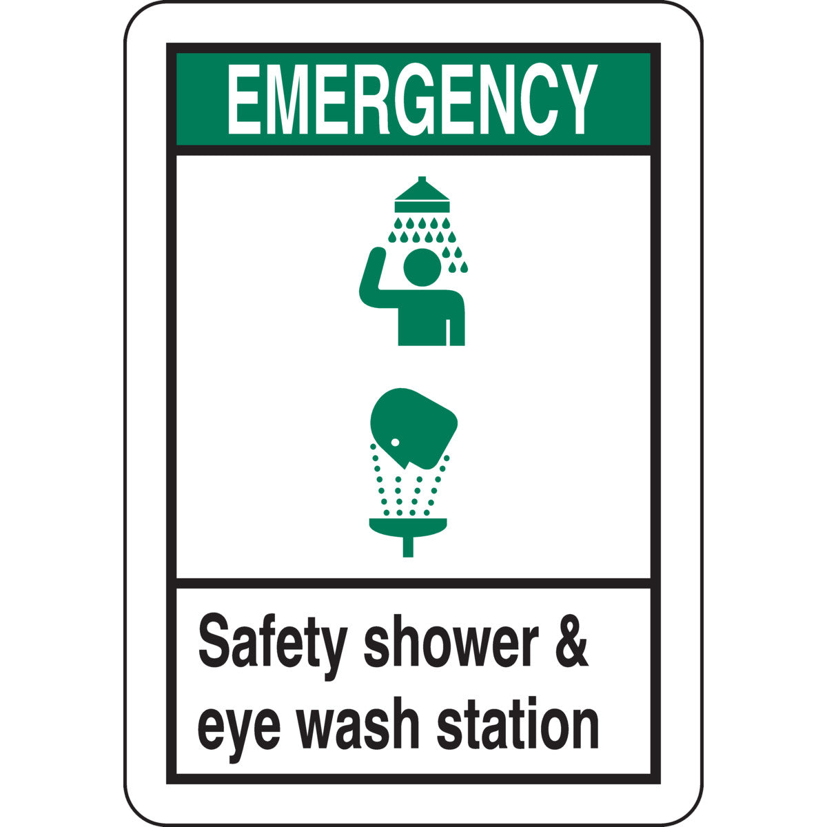 B401 7X10 BLK,GRN/WHT FIRST AID SIGN