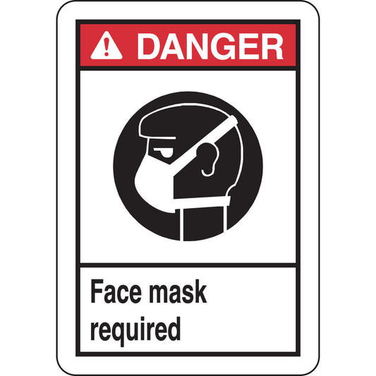 B946 7X10 BLK,RED/WHT FACE MASK SIGN