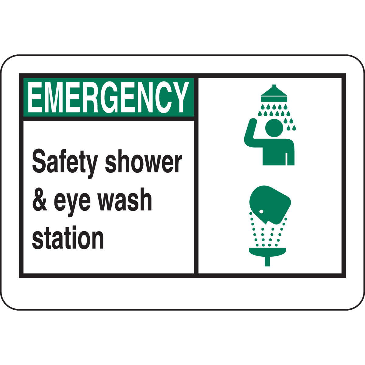 B302 7X10 BLK,GRN/WHT PERSONAL PPE SIGN
