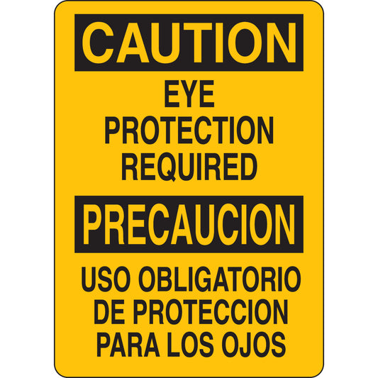 B302 14X10 BLK/YEL BILINGUAL-EYE PROTECT