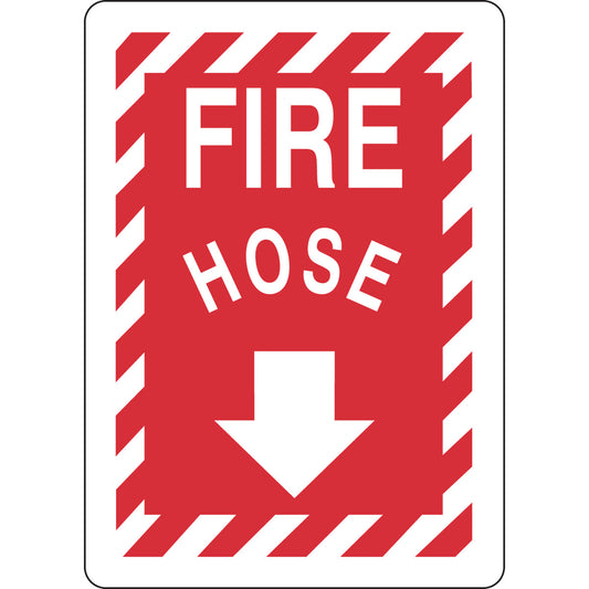 B302 14X10 WHT/RED FIRE HOSE W/ARROW