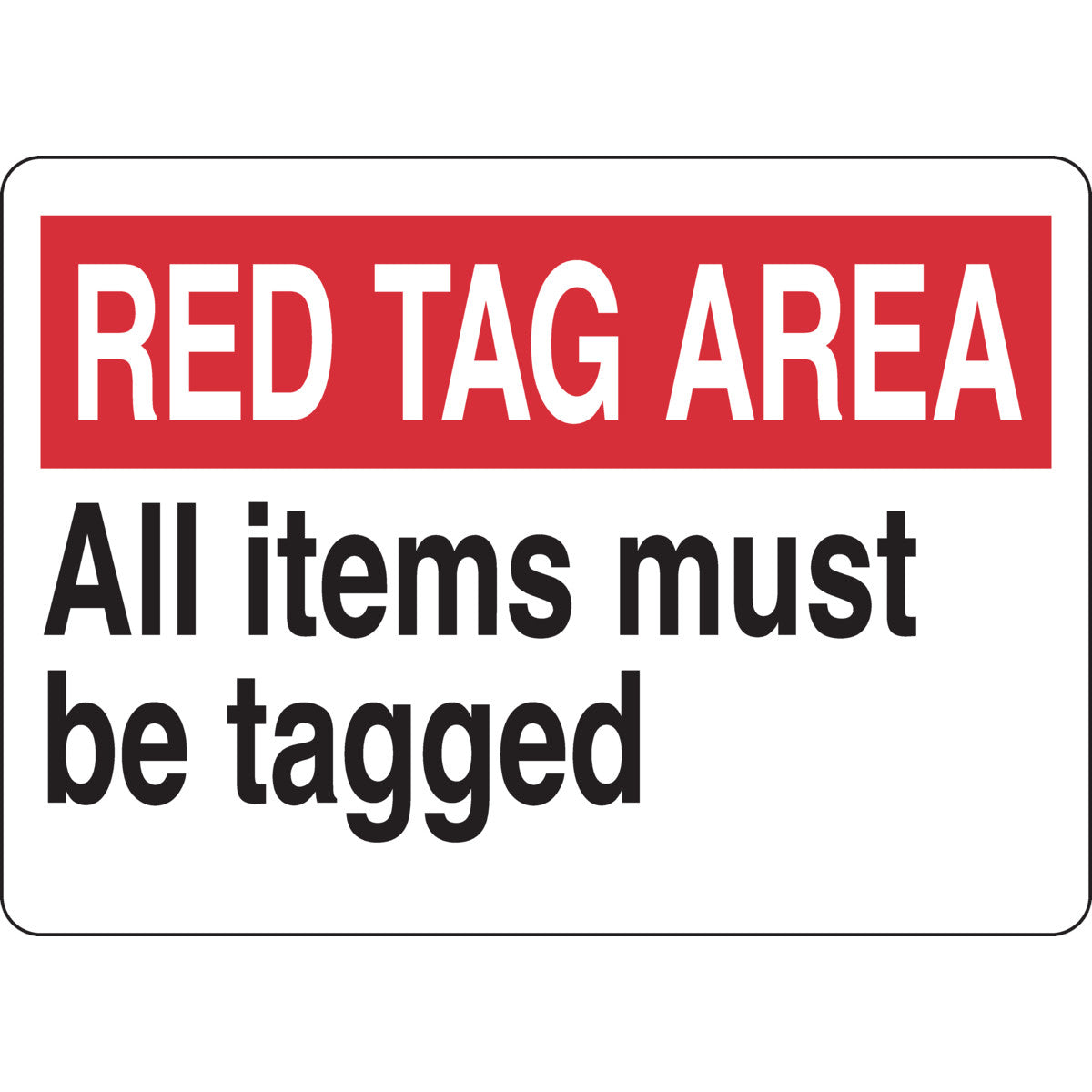 B401 10X14 RED,BLK/WHT RED TAG AREA