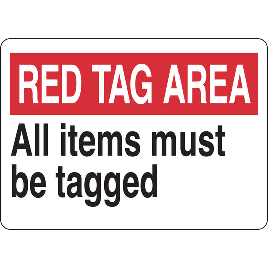 B401 10X14 RED,BLK/WHT RED TAG AREA