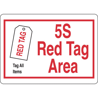 B401 10X14 RED/WT/BLK 5-S RED TAG AREA