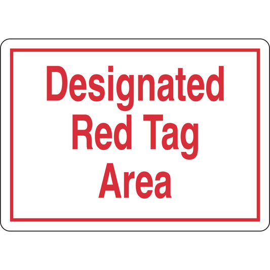 B401 10X14 RED/WHT RED TAG AREA