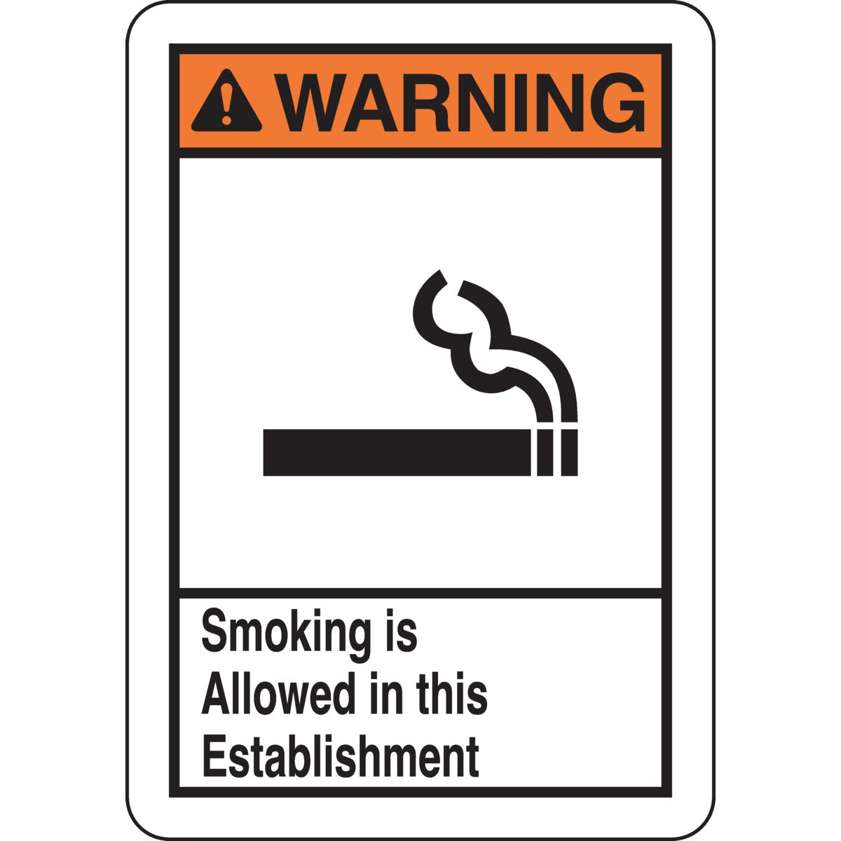 B401 PLASTIC 10X7 SMOKING IS ALLOWED