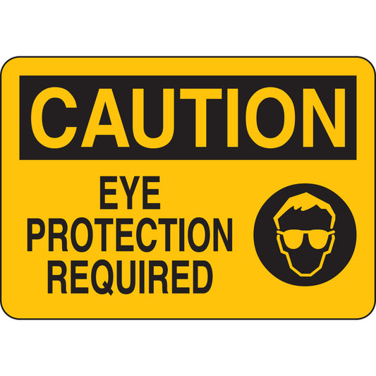 B555 10X14 BLK/YEL CAUTION EYE PROTECTIO