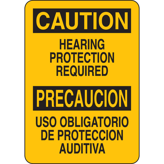 B302 7X10 BLK/YEL BILINGUAL-HEARING