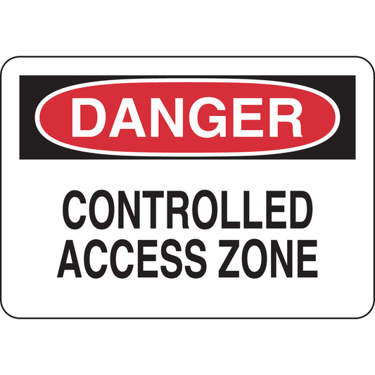 B302 7X10 BLK/RD/WHT DANGER CONTROLLED