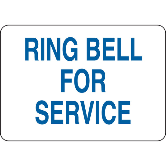 B302 7X10 BLU/WHT RING BELL FOR SERVICE