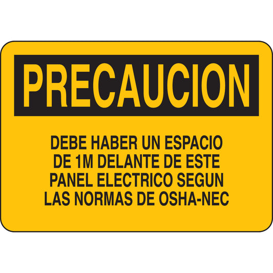 B555 7X10 BLK/YEL PRECAUCION DEBE HABER