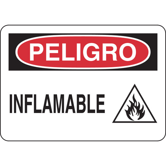 B555 7X10 BLK/RD/WHT PELIGRO INFLAMABLE