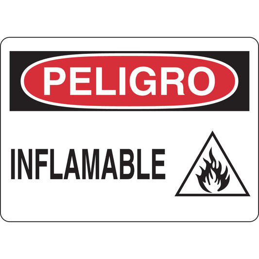 B302 10X14 BLK/RD/WHT PELIGRO INFLAMABLE