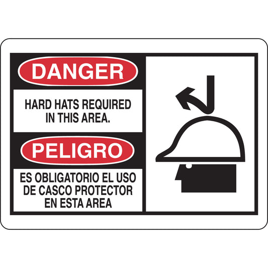 B401 10X14 BLK/RD/WHT BILING/DANGER HARD