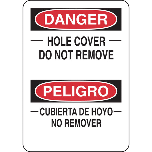 B555 10X7 BLK/RD/WHT BILING/DANGER HOLE