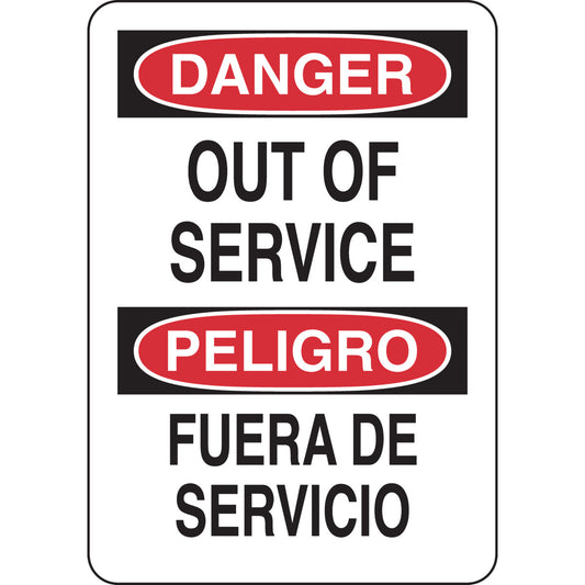 B401 10X7 BLK/RED/WHT BILING/DANGER OUT
