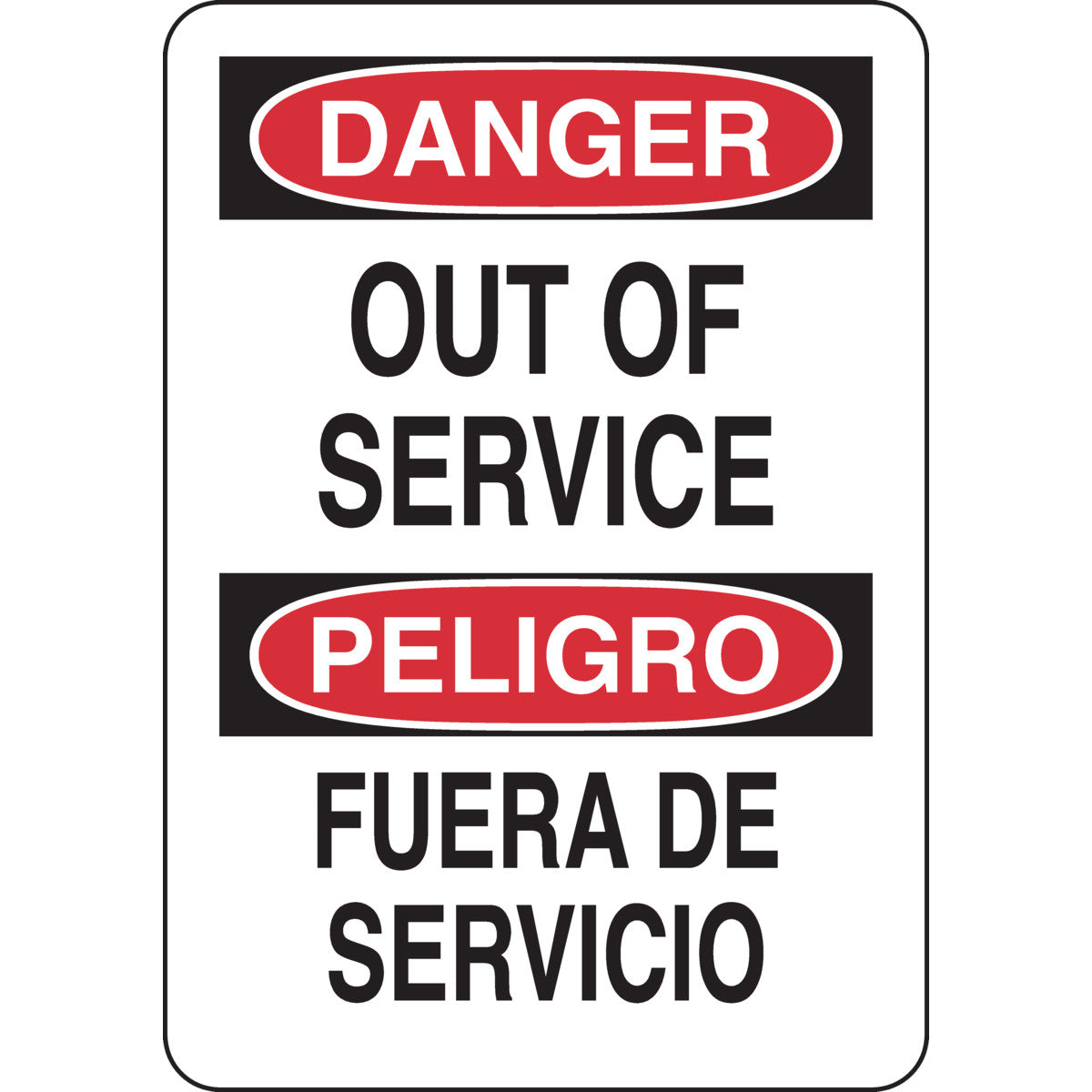 B302 10X7 BLK/RED/WHT BILING/DANGER OUT