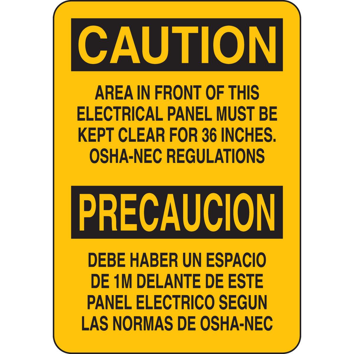 B555 10X7 BLK/YEL BILING/CAUTION AREA