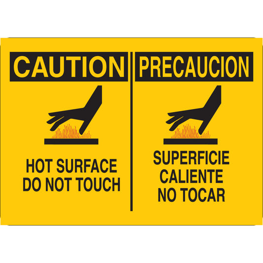 B401 10X14 BLK/RD/YEL BILING/CAUTION HOT