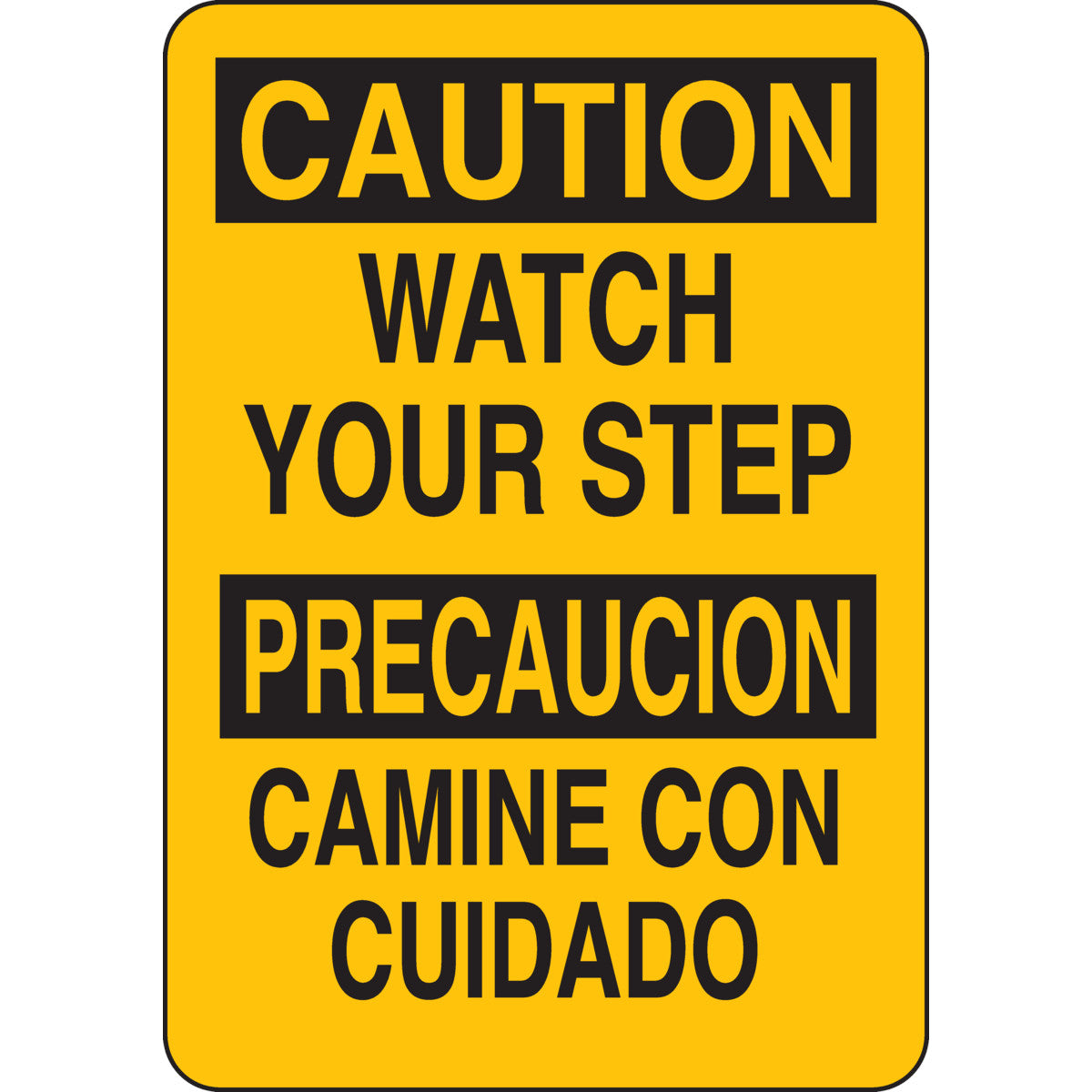 B401 10X7 BLK/YEL BILING/CAUTION WATCH