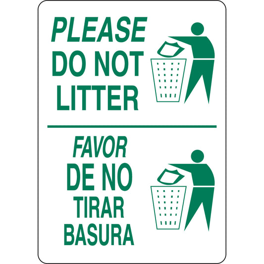 B401 10X7 GRN/WHT BILING/PLEASE DO NOT
