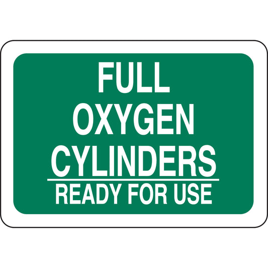 B555 10X14 WHT/GRN FULL OXYGEN CYLINDERS