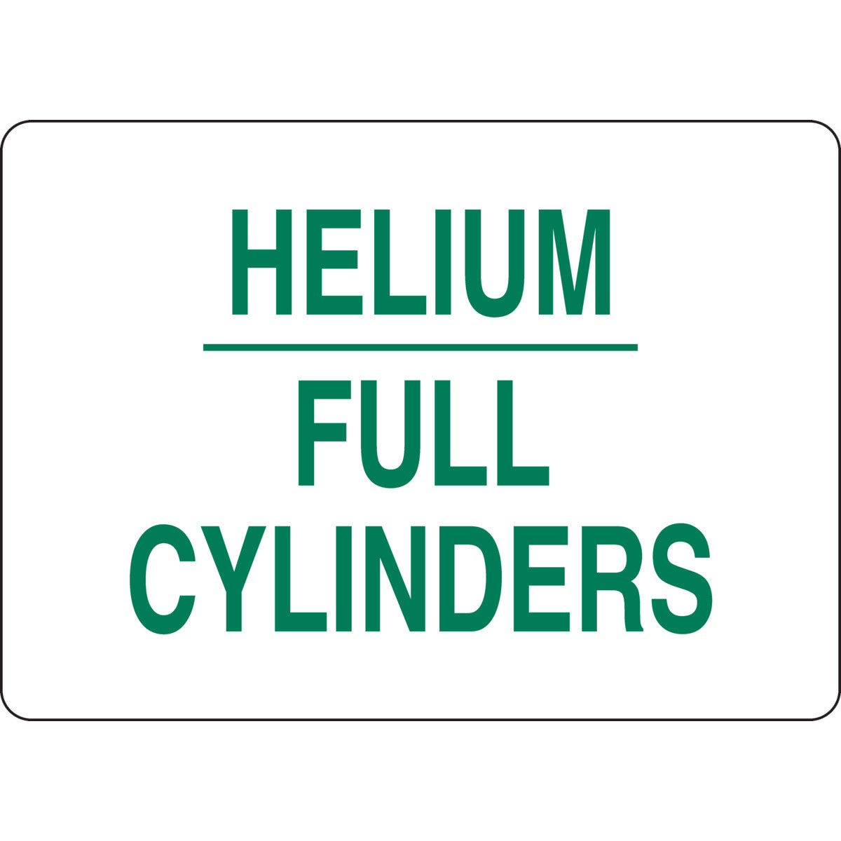 B555 10X14 GRN/WHT HELIUM FULL CYLINDERS