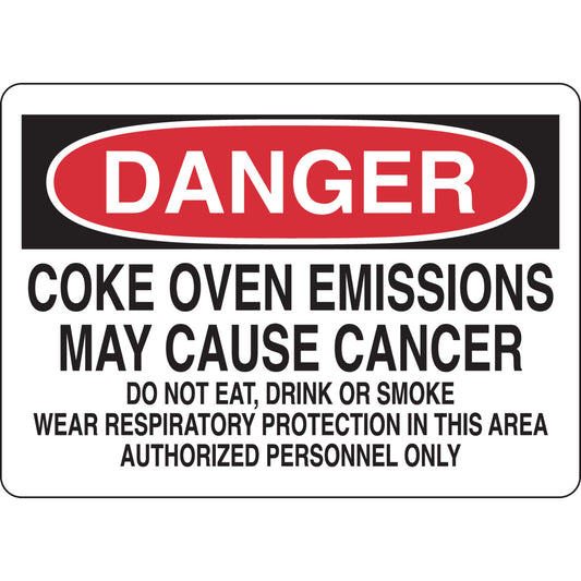 B401 10X14 BLK/RED/WHT DANGER COKE OVEN